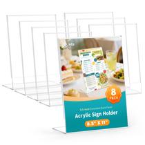 Suporte para Placas de Acrílico Dynta Kit com 8 Unidades 21,6x27,9 cm Transparente em Formato L