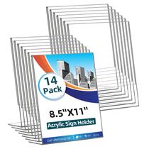 Suporte para placas em acrílico HRSDEIE, pacote com 14, 8,5 x 11" em formato L Suporte para placas em acrílico HRSDEIE, pacote com 14, 8,5 x 11" em formato L