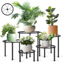 Suporte para Plantas Amaoot, Kit com 5, Metal, Preto, para Uso Interno e Externo Suporte para Plantas Amaoot, Kit com 5, Metal, Preto, para Uso Interno e Externo