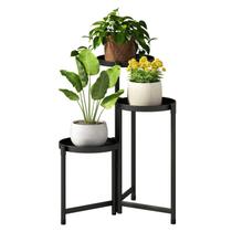 Suporte para Plantas Atpddpey de Metal Preto, 3 Níveis, 79 cm de Altura