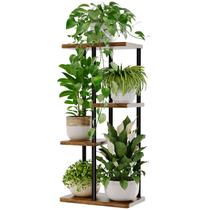 Suporte para Plantas Bamworld de Metal, Canto, 4 Níveis, 78 cm, Marrom Suporte para Plantas Bamworld de Metal, Canto, 4 Níveis, 78 cm, Marrom