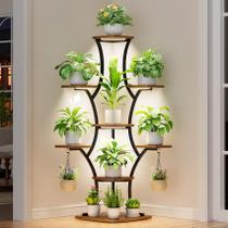 Suporte para plantas BEVAURORA 134 cm, 8 níveis, para canto, com luzes de cultivo Suporte para plantas BEVAURORA 134 cm, 8 níveis, para canto, com luzes de cultivo