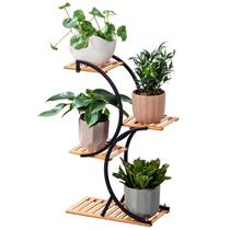 Suporte para plantas COPREE de bambu, 4 níveis, 40 x 20 x 69 cm, para uso interno e externo Suporte para plantas COPREE de bambu, 4 níveis, 40 x 20 x 69 cm, para uso interno e externo