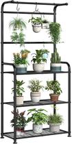 Suporte para Plantas Ekisemio de 3 Níveis 171 cm Preto Resistente Suporte para Plantas Ekisemio de 3 Níveis 171 cm Preto Resistente