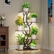 Suporte para Plantas Interno EVAWOO com Luzes de Crescimento 44 cm de Altura 5 Níveis