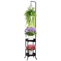 Suporte para Plantas RINBOU de 2 Níveis, 155 cm, Metal, para Uso Interno e Externo Suporte para Plantas RINBOU de 2 Níveis, 155 cm, Metal, para Uso Interno e Externo