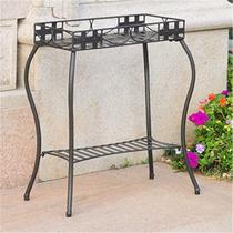 Suporte para plantas Santa Fe Iron Antique Black 29x26,5x13 cm