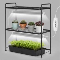 Suporte para plantas SOLIGT de 2 níveis com luzes de cultivo de 36 W e temporizador
