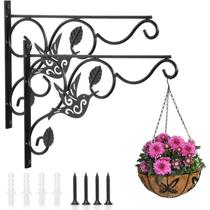Suporte para plantas suspensas Vumdua, kit com 2 unidades, ganchos de parede 31 cm Suporte para plantas suspensas Vumdua, kit com 2 unidades, ganchos de parede 31 cm
