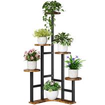Suporte para Plantas Yzosvki de Canto com 6 Níveis, Marrom Rústico