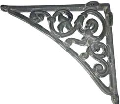 Suporte para prateleira em ferro fundido 23x28cm - Kit com 2 unidades