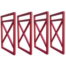 Suporte Para Prateleira Estilo Industrial 04 Un. Vermelho Suporte Para Prateleira Estilo Industrial 04 Un. Vermelho