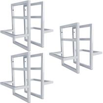 Suporte Para Prateleira Industrial Cali 30cm Kit Com 6 Branco