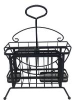 Suporte Para Pratos E Talheres L'hermitage Em Ferro Preto