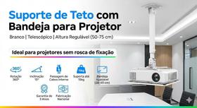 SUPORTE PARA PROJETOR TETO INCLINADO COM BANDEJA 50 A 75 CM COM AJUSTE DE ALTURA E ROTACAO 360º SUPORTE PARA PROJETOR TETO INCLINADO COM BANDEJA 50 A 75 CM COM AJUSTE DE ALTURA E ROTACAO 360º