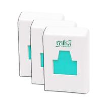 Suporte Para Refil Saquinho Absorvente Trilha Branco Kit 3 Suporte Para Refil Saquinho Absorvente Trilha Branco Kit 3