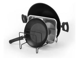 Suporte Para Refratários Porta Pratos Organizador De Travessas cozinha Preto