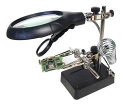 Suporte Para Reparo Placa Celular Ferro De Solda+ Lupa Led