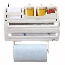 Suporte Para Rolo De Alumínio PVC E Papel Toalha Luxroll 7 em 1 Branco