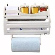 Suporte Para Rolo De Alumínio PVC E Papel Toalha Luxroll 7 em 1 Branco Suporte Para Rolo De Alumínio PVC E Papel Toalha Luxroll 7 em 1 Branco