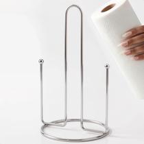 Suporte Para Rolo De Papel Toalha Aço Inox Resistente Vertical Cozinha Bancada Mesa Área Gourmet