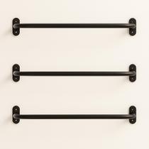 Suporte Para Roupa 70cm Aço Reforçado-3peças Closet/parede Suporte Para Roupa 70cm Aço Reforçado-3peças Closet/parede