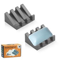 Suporte para saboneteira Coipdfty Self Drening Silicone Grey x2