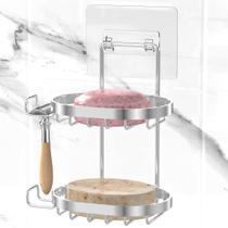 Suporte para saboneteira MASADI 2 Tier 304 em aço inoxidável prateado Suporte para saboneteira MASADI 2 Tier 304 em aço inoxidável prateado