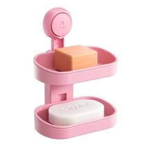 Suporte para saboneteira TAILI, ventosa de dupla camada, rosa
