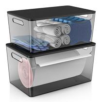 Suporte para saco de lixo COAZEX Under Sink empilhável com tampa, pacote com 2 Suporte para saco de lixo COAZEX Under Sink empilhável com tampa, pacote com 2