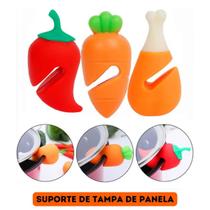 Suporte Para Segurar Tampa Panela Aberta Cozinha Silicone - Kit 3 Unidades - CLINK