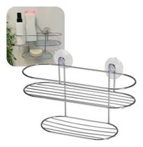 Suporte Para Shampoo Com Saboneteira Com Ventosas Double Fix Arthi