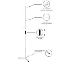 Suporte para Soro com Regulagem de Altura sem Rodizio Cor:Branco - Artipé