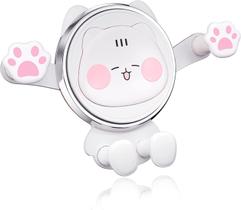 Suporte para suporte de telefone para carro, suporte de clipe de ventilação, suporte de telefone celular bonito para carro compatível com acessórios de carro para smartphone de 4-7 polegadas BRANCO