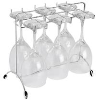Suporte para Taças de Vinho Cromado Utimil Organizador Aramado Mesa Bancada Suporte para Taças de Vinho Cromado Utimil Organizador Aramado Mesa Bancada