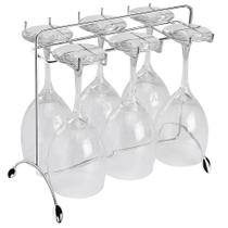 Suporte para Taças de Vinho Cromado Utimil Organizador Aramado Mesa Bancada