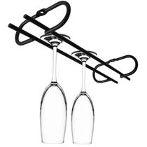 Suporte para Taças Suspenso 25cm Reto Porta Taças de Teto Preto Fosco Suporte para Taças Suspenso 25cm Reto Porta Taças de Teto Preto Fosco