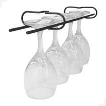 Suporte para Taças Suspenso 40cm Preto Organizador Bar