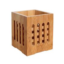Suporte para Talheres de Bambu com Furos - Organizador para Mesa e Secagem de Talheres