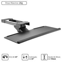 Suporte para teclado de mesa retratil com apoio em gel plmst01a
