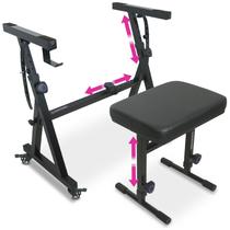 Suporte para teclado e conjunto de bancada Liquid Stands Heavy Duty