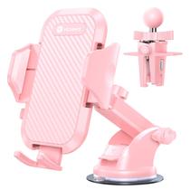 Suporte para telefone de carro, pára-brisa de painel 3 em 1 rosa VICSEED