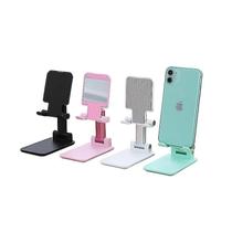 Suporte para telefone de mesa SENWENRO telescópico dobrável preto (2 unidades)