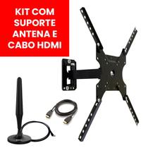 Suporte Para Televisão Articulado 23 A 55 Polegadas Preto Giratório Inclinável Até 30kg E Antena Digital Interna CS0040AC SHD500 Suporte Para Televisão Articulado 23 A 55 Polegadas Preto Giratório Inclinável Até 30kg E Antena Digital Interna CS0040AC SHD500