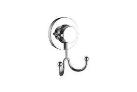 Suporte para toalha tipo cabide duplo, ventosa(sem furo), acabamento redondo.