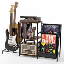 Suporte para toca-discos INHABIT UNION com suporte de guitarra e armazenamento