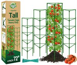 Suporte para tomate Halatool 183 cm, resistente, kit com 4 unidades, ajustável