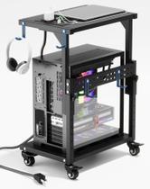 Suporte para Torre de Computador ZUAVIALA com Altura Ajustável e Tomada Suporte para Torre de Computador ZUAVIALA com Altura Ajustável e Tomada
