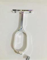 Suporte Para Tubo Cabideiro Oval Central Cromado 2 Peças Suporte Para Tubo Cabideiro Oval Central Cromado 2 Peças