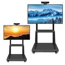 Suporte para tv 32 a 70 com rodizio estante de chao com rodinhas movel portatil